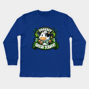 Udderly irish today Kids Long Sleeve T-Shirt